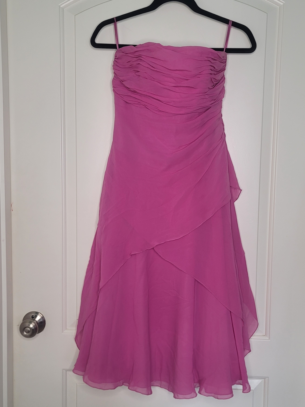 Y2k Bloomingdale's Strapless Pink Layered Silk Dress